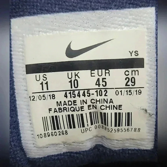 Nike Air Monarch IV Mens Size 11 White Blue Athletic Walking Dad Shoes Sneakers - Picture 9 of 9